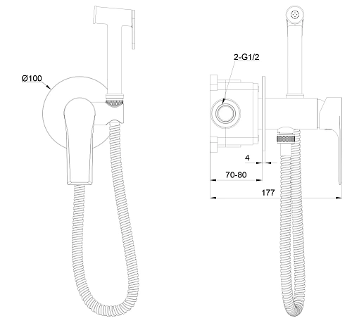 Гигиенический душ Wonzon & Woghand BRILLIANT брашированное золото (WW-88829079-BG) Гигиенический душ Wonzon & Woghand BRILLIANT брашированное золото (WW-88829079-BG)