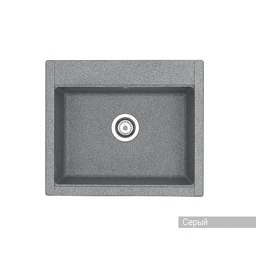 Кухонная мойка Aquaton Делия 60 1A715232LD230 из литого мрамора, прямоугольная, серая Кухонная мойка Aquaton Делия 60 1A715232LD230 из литого мрамора, прямоугольная, серая