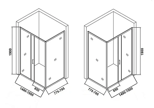 Душевой уголок Orange E23-15080TCR без поддона 150х80, стекло прозрачное Душевой уголок Orange E23-15080TCR без поддона 150х80, стекло прозрачное