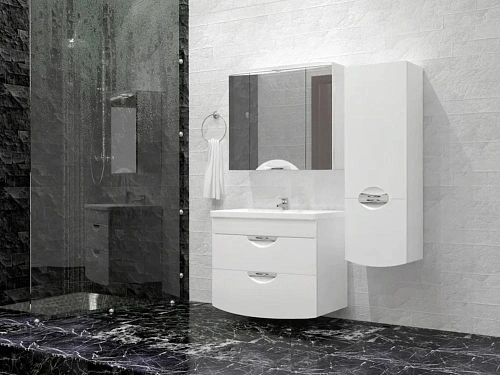 Тумба под раковину Style Line Жасмин 2 (2 ящ.), Комо 80, Люкс белая, PLUS ЛС-000010037 Тумба под раковину Style Line Жасмин 2 (2 ящ.), Комо 80, Люкс белая, PLUS ЛС-000010037