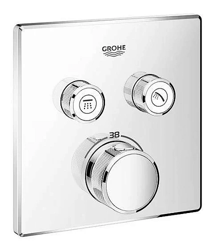Смеситель для душа GROHE Grohtherm SmartControl (29124000) внешняя часть термостата, на 2 выхода, хром Смеситель для душа GROHE Grohtherm SmartControl (29124000) внешняя часть термостата, на 2 выхода, хром