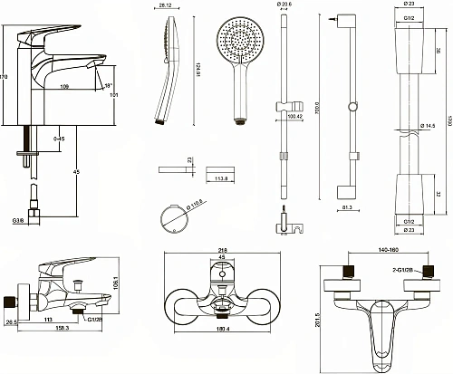 Комплект смесителей Jacob Delafon Elite E32911RU-CP 3 в 1 Комплект смесителей Jacob Delafon Elite E32911RU-CP 3 в 1