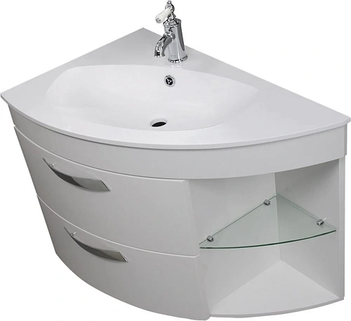 Тумба под раковину De Aqua Трио 90 Люкс L белая 00197201 Тумба под раковину De Aqua Трио 90 Люкс L белая 00197201