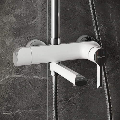 Душевая система GROSSMAN Alba 500.K35.06.100/000 хром с белым Душевая система GROSSMAN Alba 500.K35.06.100/000 хром с белым