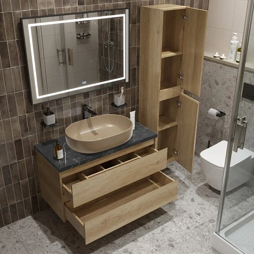 Тумба со столешницей и раковиной BelBagno KRAFT 100 kraft100rnn-kepmno-1084-h316-set подвесная KRAFT100RNN-KEPMNO-1084-H316-SET Тумба со столешницей и раковиной BelBagno KRAFT 100 kraft100rnn-kepmno-1084-h316-set подвесная KRAFT100RNN-KEPMNO-1084-H316-SET