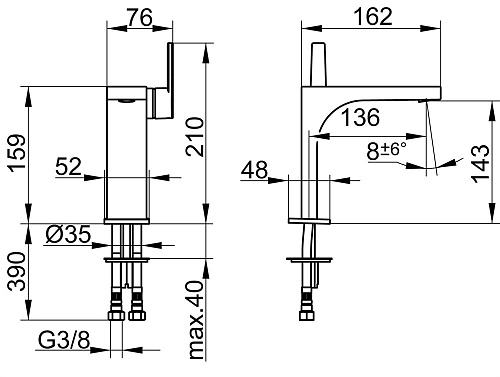 Смеситель для раковины Keuco Edition 11 51102050100 Смеситель для раковины Keuco Edition 11 51102050100