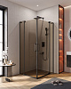 Картинка анонса товара «душевой уголок cezares slider-ah-2-70/80-90/100-br-nero 70-80x90-100см стекло тонированное (бронза), профиль черный»