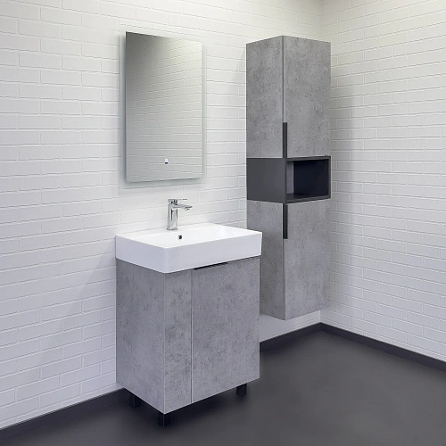 Тумба с раковиной Comforty Асти 60Н 00-00019190 напольная бетон светлый раковина Comforty CF3WL032 Тумба с раковиной Comforty Асти 60Н 00-00019190 напольная бетон светлый раковина Comforty CF3WL032