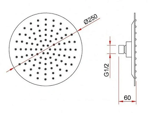 Верхний душ BERGES VENTAS R 25 см, хром 074003 Верхний душ BERGES VENTAS R 25 см, хром 074003