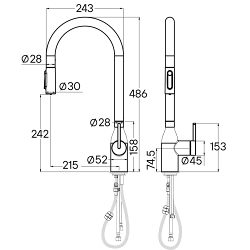 Смеситель для кухни Paulmark Universal белый Un213880-WH Смеситель для кухни Paulmark Universal белый Un213880-WH