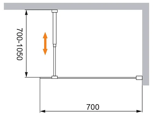 Душевая перегородка CEZARES LIBERTA-L-1-70-C-Cr 70см стекло прозрачное, профиль хром Душевая перегородка CEZARES LIBERTA-L-1-70-C-Cr 70см стекло прозрачное, профиль хром