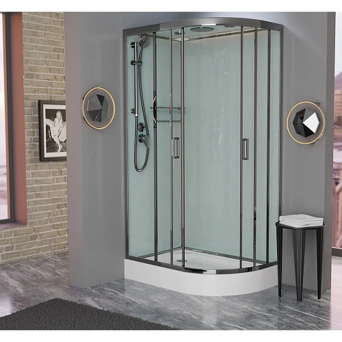 Душевая кабина Frank F412L левосторонняя Brilliant полированный хром профиль 120x80 171009 Душевая кабина Frank F412L левосторонняя Brilliant полированный хром профиль 120x80 171009