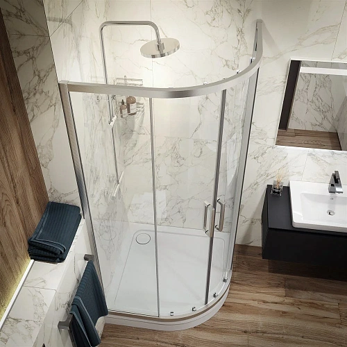 Душевой уголок STWORKI Хельсинки 100x100 см профиль хром матовый 408994 Душевой уголок STWORKI Хельсинки 100x100 см профиль хром матовый 408994