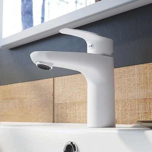 Смеситель для раковины IDDIS Ray (RAYWT00i01) белый матовый Смеситель для раковины IDDIS Ray (RAYWT00i01) белый матовый