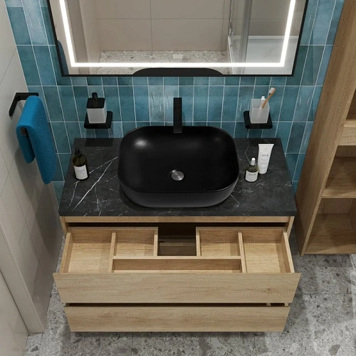 Тумба со столешницей и раковиной BelBagno KRAFT 100 kraft100rnn-kepmno-1302-h301-set подвесная KRAFT100RNN-KEPMNO-1302-H301-SET Тумба со столешницей и раковиной BelBagno KRAFT 100 kraft100rnn-kepmno-1302-h301-set подвесная KRAFT100RNN-KEPMNO-1302-H301-SET