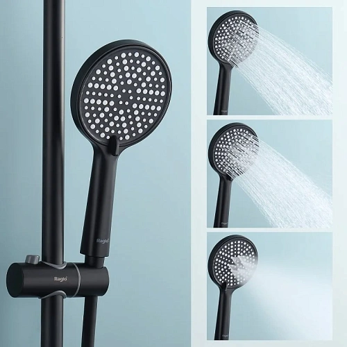 Душевая система Raglo R20.26.06 с термостатом, черный Душевая система Raglo R20.26.06 с термостатом, черный