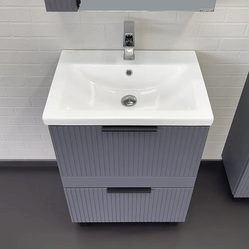 Тумба с раковиной Comforty Лима-60Н2 00-00019209 антрацит раковина Como 60 Тумба с раковиной Comforty Лима-60Н2 00-00019209 антрацит раковина Como 60