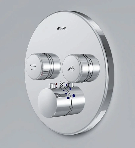 Смеситель для душа AM.PM Inspire V2.0 F50A85700 на 2 потребителя с термостатом, встраиваемый Смеситель для душа AM.PM Inspire V2.0 F50A85700 на 2 потребителя с термостатом, встраиваемый