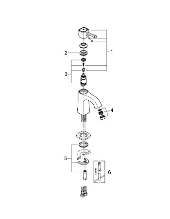 Смеситель для раковины GROHE Grandera, хром (23310000) Смеситель для раковины GROHE Grandera, хром (23310000)