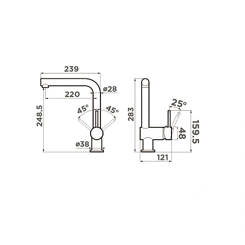 Смеситель для кухни Omoikiri Tanigawa-C 4994240 Смеситель для кухни Omoikiri Tanigawa-C 4994240