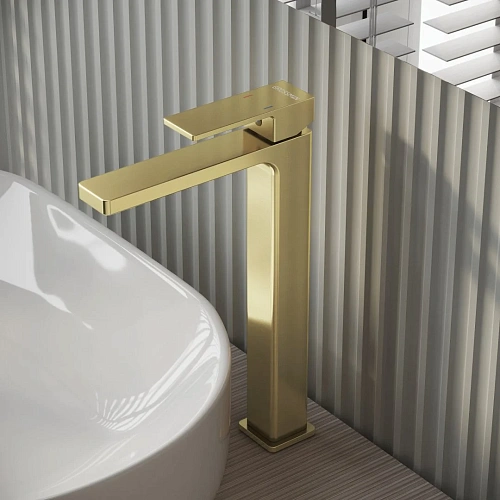 Смеситель для раковины GROSSMAN Style 520.K35.05.320 золото сатиновый Смеситель для раковины GROSSMAN Style 520.K35.05.320 золото сатиновый