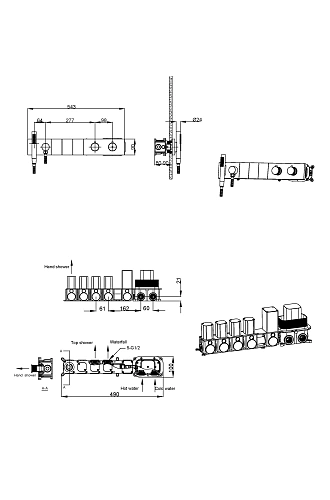 Смеситель для ванны Boheme ZODIAC THERMO 133-SYS-CB COPPER BRUSHED Смеситель для ванны Boheme ZODIAC THERMO 133-SYS-CB COPPER BRUSHED