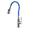 Картинка анонса товара «смеситель для кухни lemark expert lm5082s-blue с гибким изливом, хром матовый/синий»