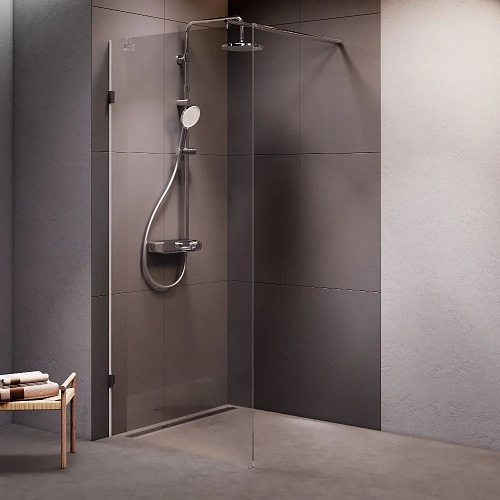 Душевая перегородка AM.PM X-Joy W94WI-90-F1-MTE 90x195, стекло прозрачное 6 мм с покрытием, профиль хром матовый Душевая перегородка AM.PM X-Joy W94WI-90-F1-MTE 90x195, стекло прозрачное 6 мм с покрытием, профиль хром матовый