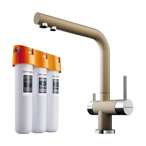 Смеситель для кухни Omoikiri Nagano-CH + Pure drop Lite с фильтром 4081.8028 Смеситель для кухни Omoikiri Nagano-CH + Pure drop Lite с фильтром 4081.8028