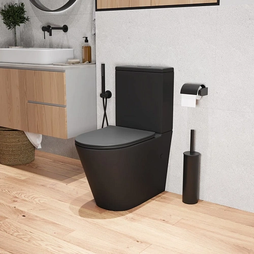 Унитаз напольный GROSSMAN GR-4458BMS 640x360x835 черный матовый безободковый с тонкой крышкой Унитаз напольный GROSSMAN GR-4458BMS 640x360x835 черный матовый безободковый с тонкой крышкой