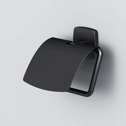 Держатель туалетной бумаги AM.PM Gem A90341422 с крышкой, черный Держатель туалетной бумаги AM.PM Gem A90341422 с крышкой, черный