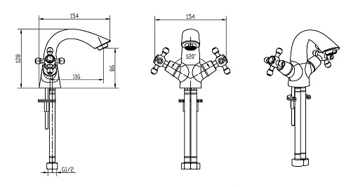 Смеситель для раковины Boheme SATINE хром 271-ST Смеситель для раковины Boheme SATINE хром 271-ST