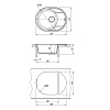 Кухонная мойка Lemark LACHA 620 врезная овальная из кварцгранита, с крылом, грей 9910051 Кухонная мойка Lemark LACHA 620 врезная овальная из кварцгранита, с крылом, грей 9910051