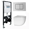 Комплект унитаза ABBER Bequem AC1132TC белый, с закрытым дном с инсталляцией AC0105 и кнопкой AC0120 хром глянцевый Комплект унитаза ABBER Bequem AC1132TC белый, с закрытым дном с инсталляцией AC0105 и кнопкой AC0120 хром глянцевый