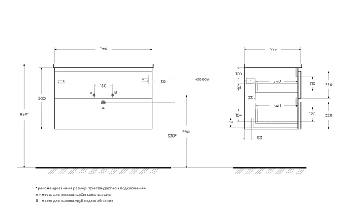 Тумба под раковину BelBagno ALBANO-800-2C-SO-RNG подвесная 800x450 Rovere Nature Grigio Тумба под раковину BelBagno ALBANO-800-2C-SO-RNG подвесная 800x450 Rovere Nature Grigio