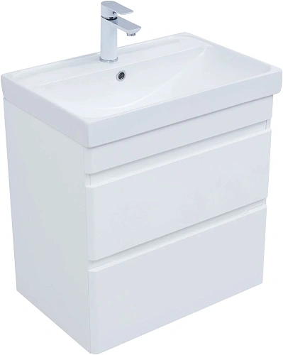 Тумба под раковину Aquanet Слим 60 00346047 белый сатин Тумба под раковину Aquanet Слим 60 00346047 белый сатин
