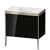 Картинка анонса товара «тумба с раковиной duravit xviu xv4710nb140p 80 см черный глянцевый»