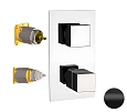 Смеситель для душа Remer Q-Elegance QT93KBNO термостатический, черный матовый Смеситель для душа Remer Q-Elegance QT93KBNO термостатический, черный матовый