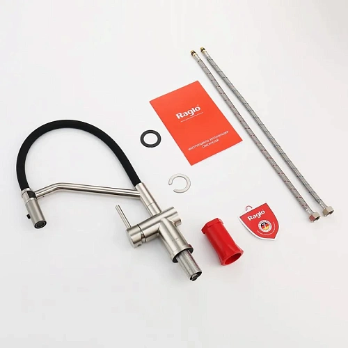 Смеситель для кухни Raglo R86.41.05 с гибким изливом, сатин Смеситель для кухни Raglo R86.41.05 с гибким изливом, сатин