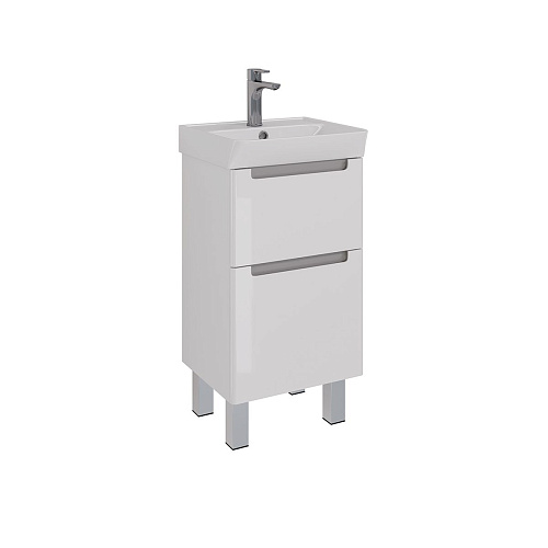 Тумба под раковину Lemark BUNO 45 см подвесная/напольная, серый/белый LM04B45T Тумба под раковину Lemark BUNO 45 см подвесная/напольная, серый/белый LM04B45T