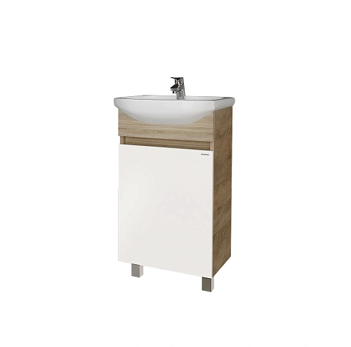 Тумба под раковину GROSSMAN ПОЛО-45 см дуб сонома/белая (ум.Уют-45) 104501-1 напольная Тумба под раковину GROSSMAN ПОЛО-45 см дуб сонома/белая (ум.Уют-45) 104501-1 напольная