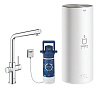 Картинка анонса товара «смеситель для кухни grohe red duo new с функцией кипячения воды (водонагреватель l-size в комплекте) 30325001»