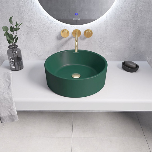 Раковина GROSSMAN Color GR-3013OLM (400x400x150) зеленая матовая Раковина GROSSMAN Color GR-3013OLM (400x400x150) зеленая матовая
