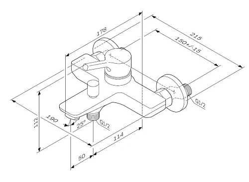 Смеситель для ванны AM.PM X-Joy S F85B10000 хром Смеситель для ванны AM.PM X-Joy S F85B10000 хром