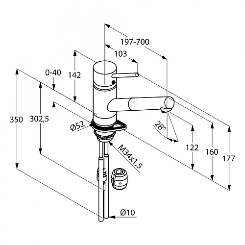 Смеситель для кухни Kludi Scope 339310575 с выдвижным изливом, хром Смеситель для кухни Kludi Scope 339310575 с выдвижным изливом, хром