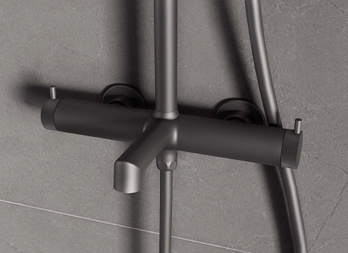 Душевая система Vincea Rim VSFS-2RM1GM с изливом, вороненая сталь Душевая система Vincea Rim VSFS-2RM1GM с изливом, вороненая сталь