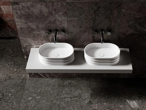 Раковина ABBER Stein AS2650 накладная, белая матовая Раковина ABBER Stein AS2650 накладная, белая матовая