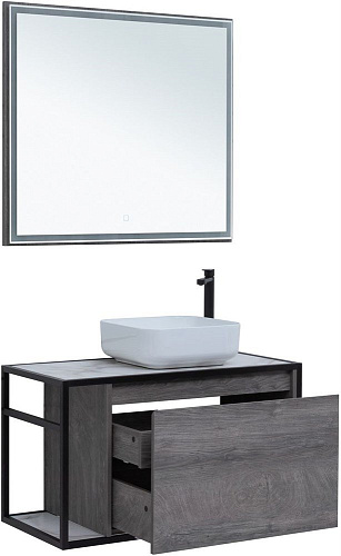 Тумба под раковину Aquanet Nova Lite Loft 90 R дуб рошелье 00261655 Тумба под раковину Aquanet Nova Lite Loft 90 R дуб рошелье 00261655