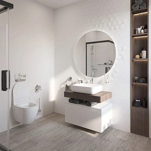 Столешница STWORKI Ольборг 80 дуб карпентер, без отверстий, с тумбой 80, с раковиной STWORKI Soul 1 489287 Столешница STWORKI Ольборг 80 дуб карпентер, без отверстий, с тумбой 80, с раковиной STWORKI Soul 1 489287