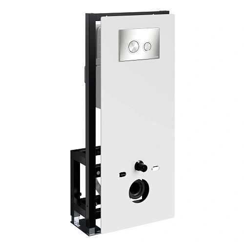 Инсталляция для унитаза WasserKRAFT Glan 66TLT.010.ME.WH.BN01 с клавишей смыва никель Инсталляция для унитаза WasserKRAFT Glan 66TLT.010.ME.WH.BN01 с клавишей смыва никель